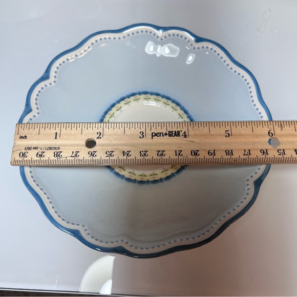 Lenox Vintage Style Scalloped Cup & Saucer Set | Floral Border 4 cups 3 plate - Picture 11 of 14